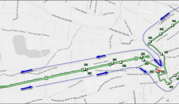 Das zukünftige Busnetz von Dénia sieht 186 Haltestellen vor