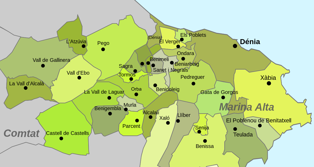 Wie viele Stadträte werden die Bürger jeder Gemeinde der Marina Alta bei den Wahlen im Mai wählen