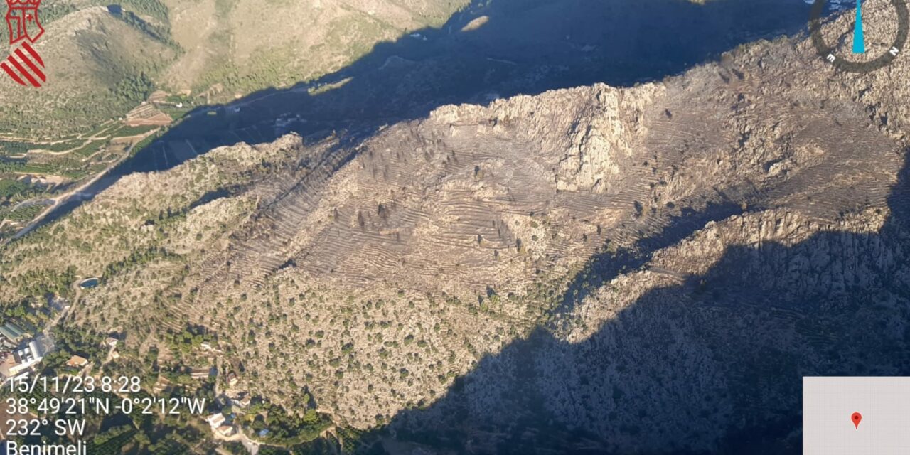 Das traurigste Gesicht von Segària: Das Feuer verbrennt 35 Hektar Land